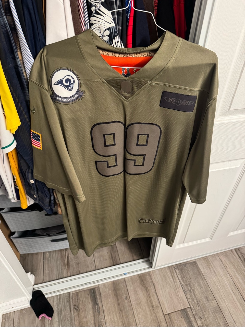 Aaron Donald #99 LA Rams Nike Salute to Service Jersey XXL Military Green